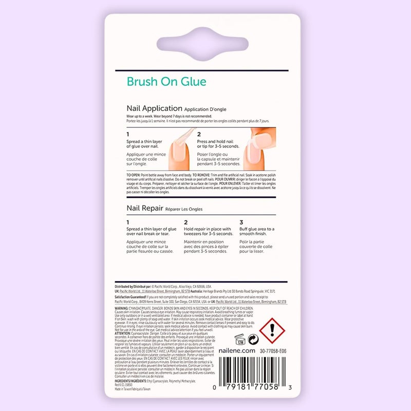 Nailene Ultra Quick Pink Brush On Nail Glue - 0.17 Fl Oz - Image 2